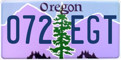 OR license plate 072EGT