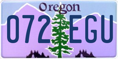 OR license plate 072EGU