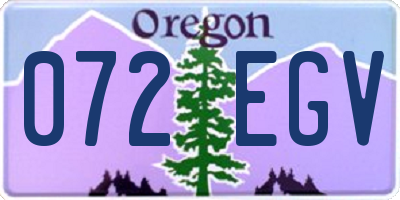 OR license plate 072EGV