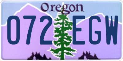 OR license plate 072EGW