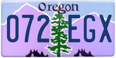 OR license plate 072EGX