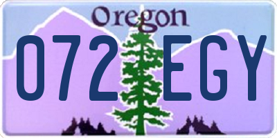 OR license plate 072EGY