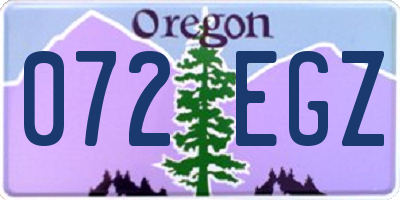 OR license plate 072EGZ
