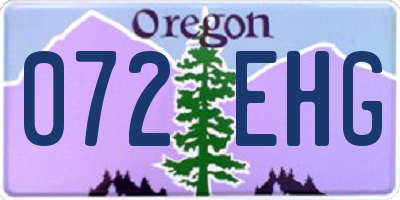 OR license plate 072EHG