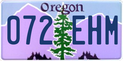 OR license plate 072EHM