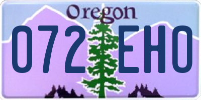 OR license plate 072EHO