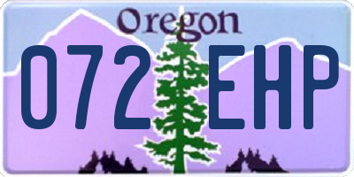 OR license plate 072EHP