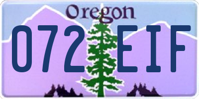 OR license plate 072EIF