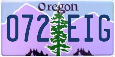 OR license plate 072EIG