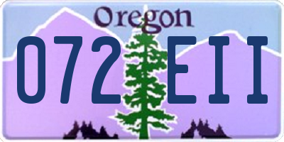 OR license plate 072EII
