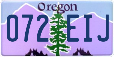 OR license plate 072EIJ