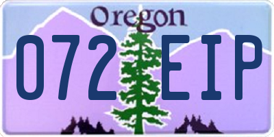 OR license plate 072EIP