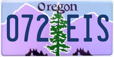OR license plate 072EIS