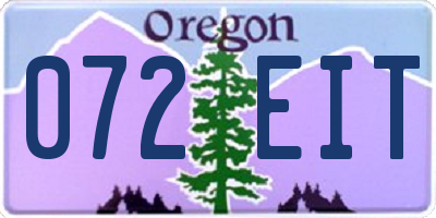 OR license plate 072EIT