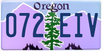 OR license plate 072EIV
