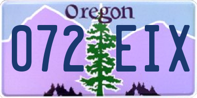 OR license plate 072EIX