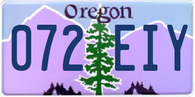 OR license plate 072EIY
