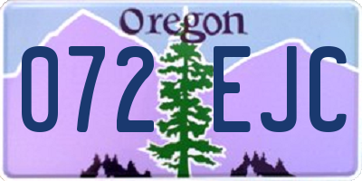 OR license plate 072EJC