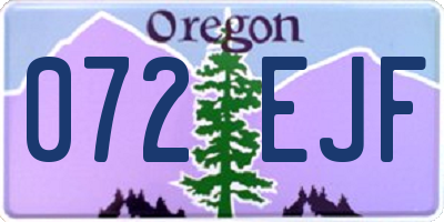 OR license plate 072EJF