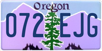 OR license plate 072EJG