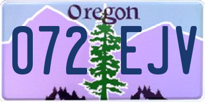 OR license plate 072EJV