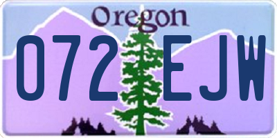 OR license plate 072EJW