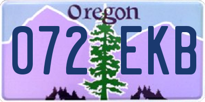 OR license plate 072EKB