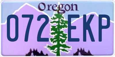 OR license plate 072EKP