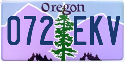 OR license plate 072EKV