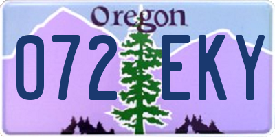 OR license plate 072EKY