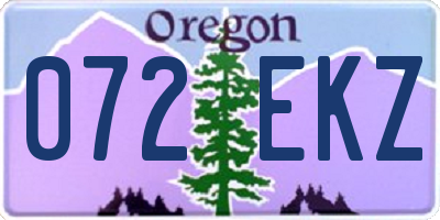 OR license plate 072EKZ