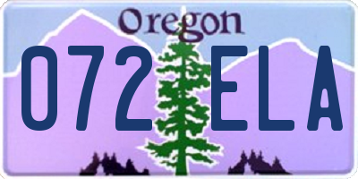 OR license plate 072ELA