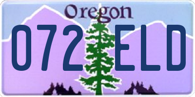 OR license plate 072ELD