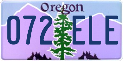 OR license plate 072ELE