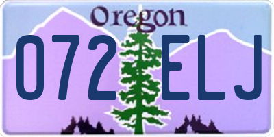 OR license plate 072ELJ