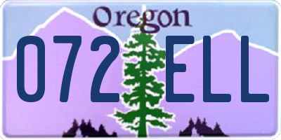 OR license plate 072ELL
