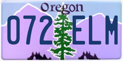 OR license plate 072ELM