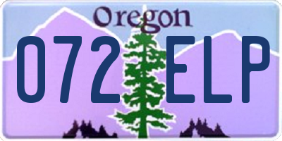 OR license plate 072ELP
