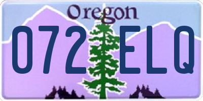 OR license plate 072ELQ