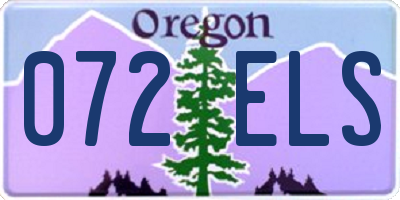 OR license plate 072ELS