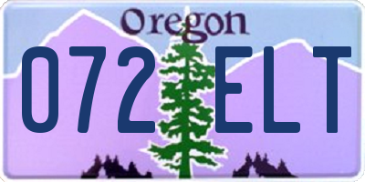 OR license plate 072ELT