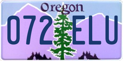 OR license plate 072ELU
