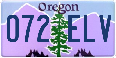OR license plate 072ELV