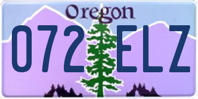 OR license plate 072ELZ