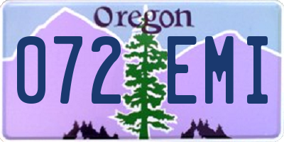 OR license plate 072EMI