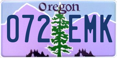 OR license plate 072EMK