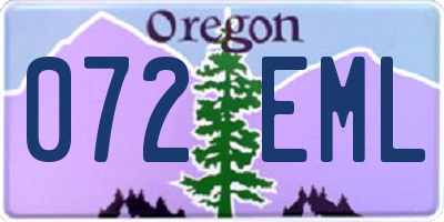OR license plate 072EML