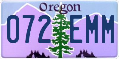OR license plate 072EMM
