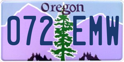 OR license plate 072EMW