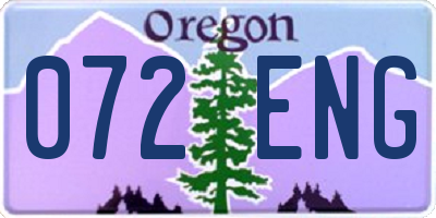 OR license plate 072ENG